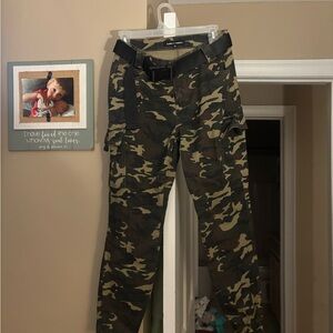 Women’s Almost Famous Green and Brown Cargo Pants